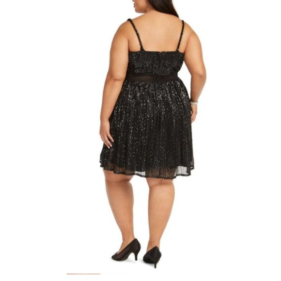 Plus 20 City Studio Sequined Skater Cocktail Dress - Picture 2 of 4